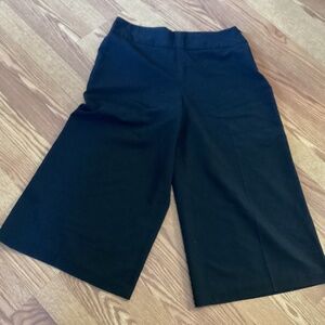 Geoffrey Beene Black Wide Leg Stretch Cropped Pants Size 10